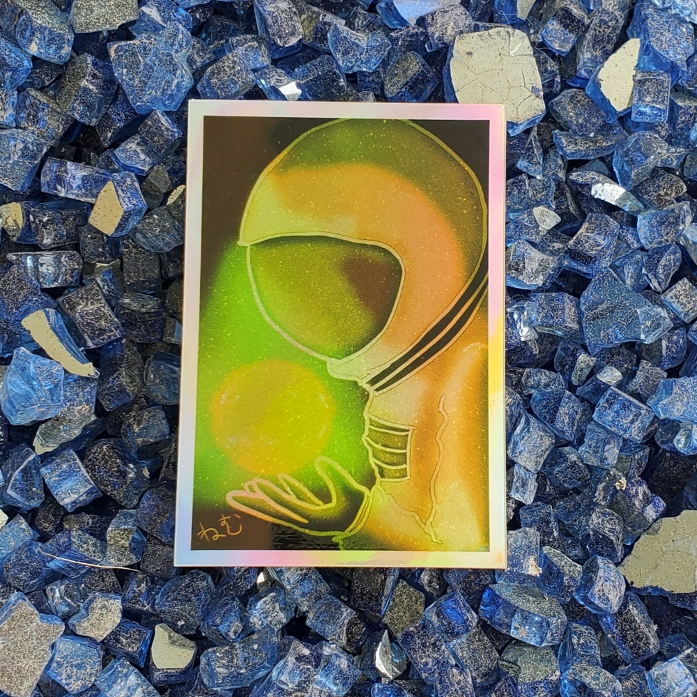 Original Artwork Astronaut Sun Holographic Sticker